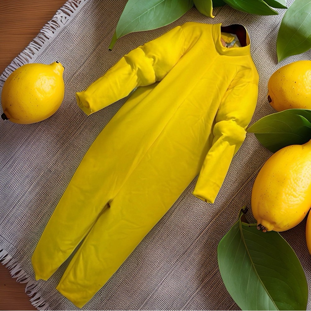 Langteng bright yellow, muscle padded, full body suit - actual movie prop